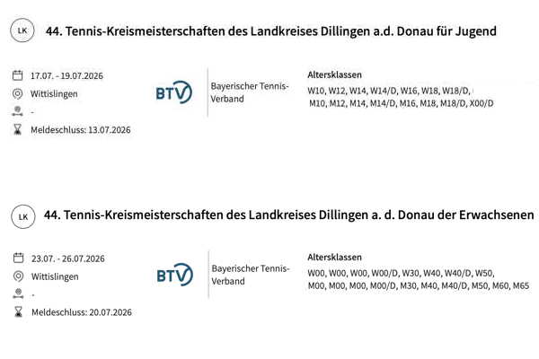 Ausschreibung Kreismeisterschaften 2026