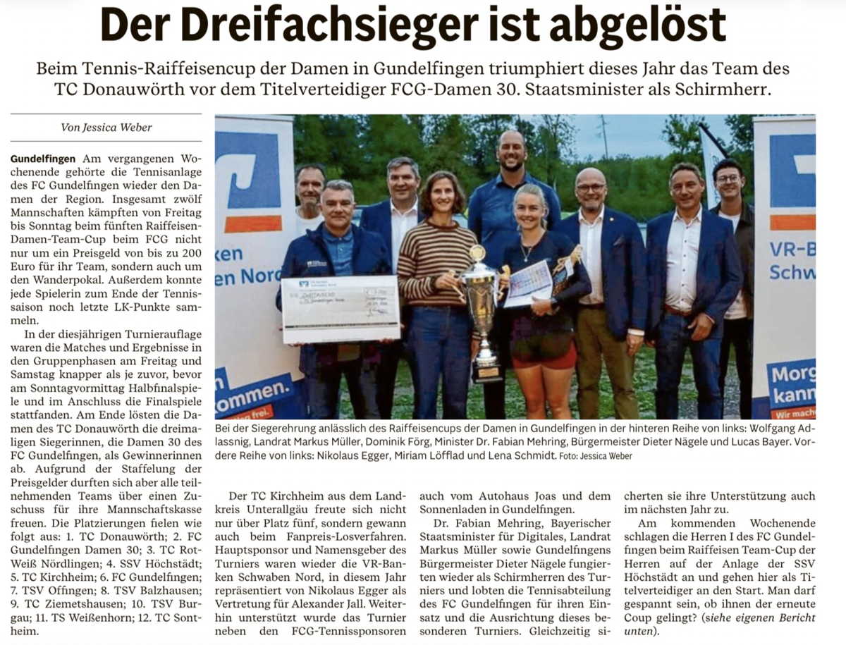 TC Donauwörth gewinnt den DTC 2026